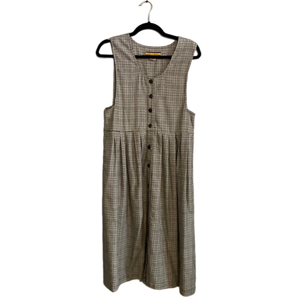 Vintage Bryn Connelly plaid button front dress/jumper size 6